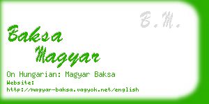 baksa magyar business card